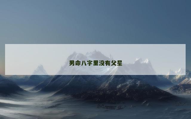 男命八字里没有父星