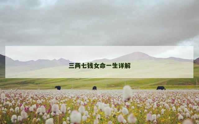 三两七钱女命一生详解