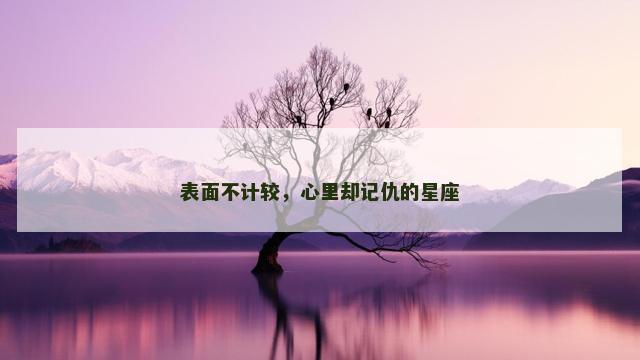 表面不计较，心里却记仇的星座