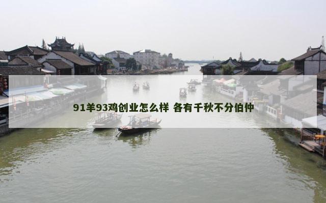 91羊93鸡创业怎么样 各有千秋不分伯仲