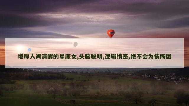 堪称人间清醒的星座女,头脑聪明,逻辑缜密,绝不会为情所困