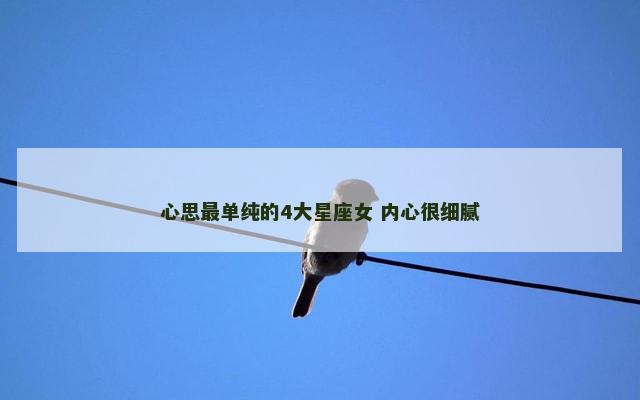 心思最单纯的4大星座女 内心很细腻