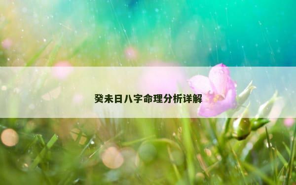 癸未日八字命理分析详解