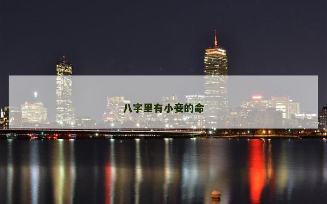 八字里有小妾的命