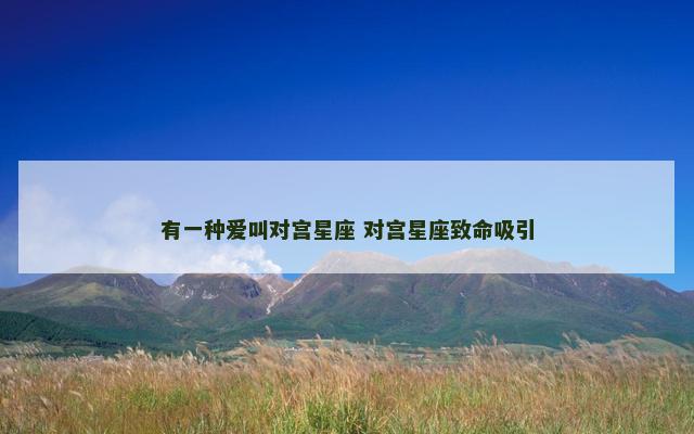 有一种爱叫对宫星座 对宫星座致命吸引