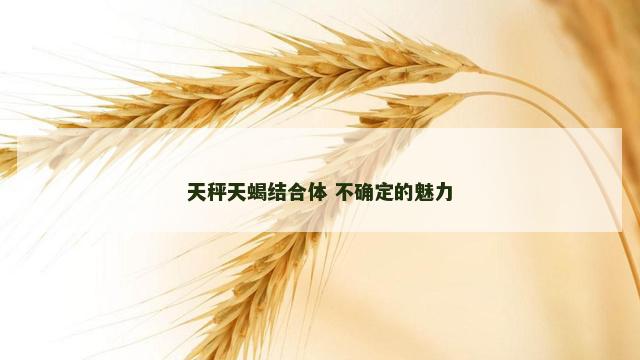 天秤天蝎结合体 不确定的魅力