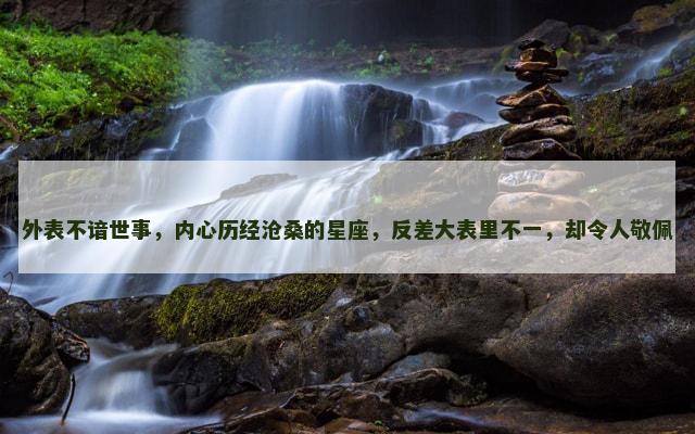 外表不谙世事，内心历经沧桑的星座，反差大表里不一，却令人敬佩