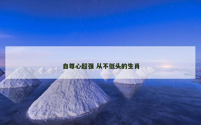 自尊心超强 从不低头的生肖