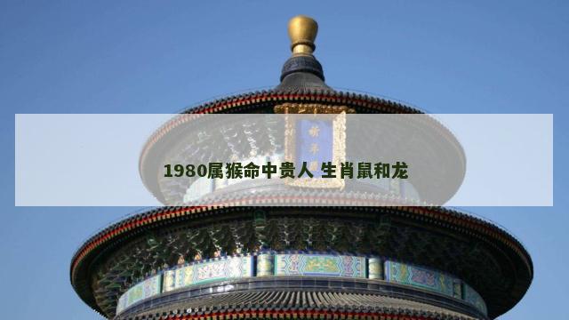 1980属猴命中贵人 生肖鼠和龙