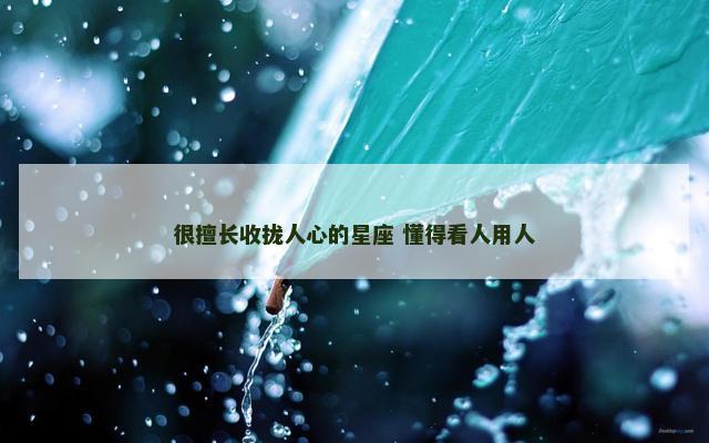 很擅长收拢人心的星座 懂得看人用人