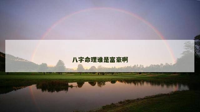 八字命理谁是富豪啊