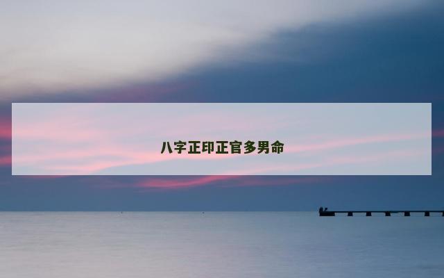 八字正印正官多男命