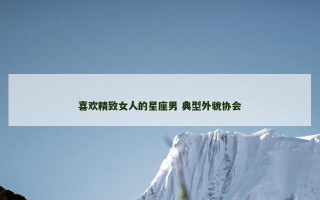 喜欢精致女人的星座男 典型外貌协会