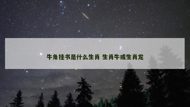 牛角挂书是什么生肖 生肖牛或生肖龙