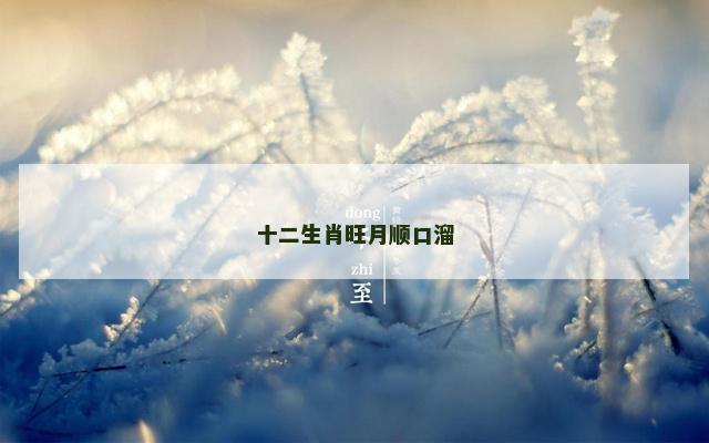 十二生肖旺月顺口溜