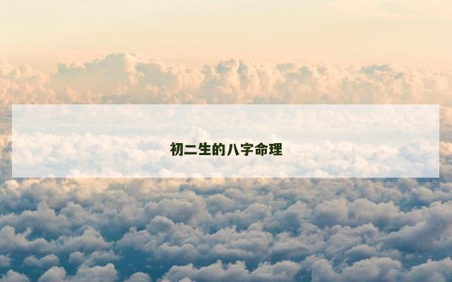 初二生的八字命理
