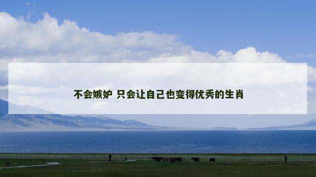 不会嫉妒 只会让自己也变得优秀的生肖