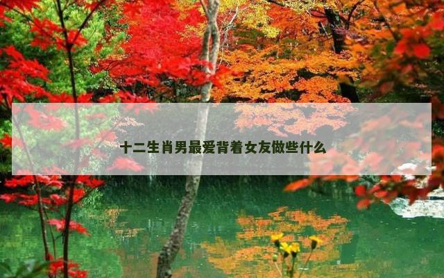 十二生肖男最爱背着女友做些什么