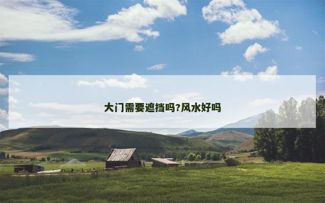 大门需要遮挡吗?风水好吗