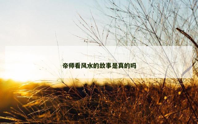 帝师看风水的故事是真的吗
