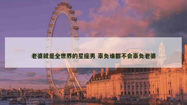 老婆就是全世界的星座男 辜负谁都不会辜负老婆