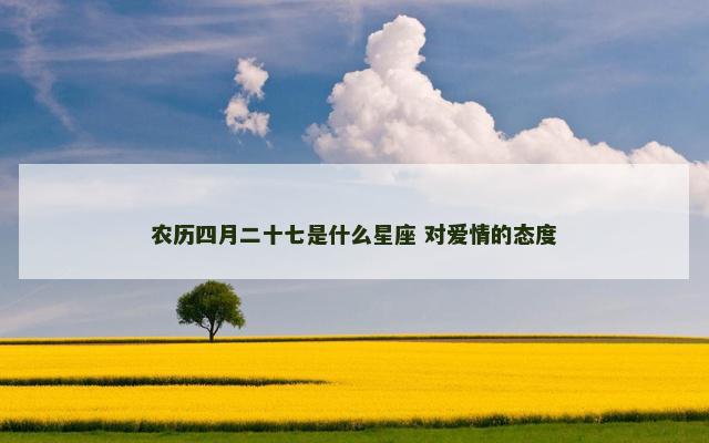 农历四月二十七是什么星座 对爱情的态度