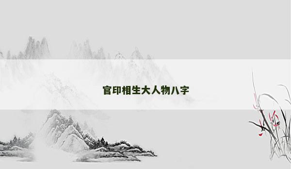 官印相生大人物八字