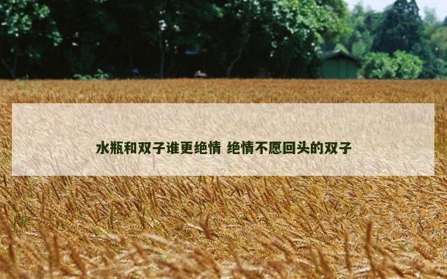 水瓶和双子谁更绝情 绝情不愿回头的双子