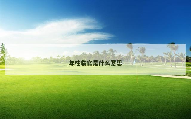 年柱临官是什么意思