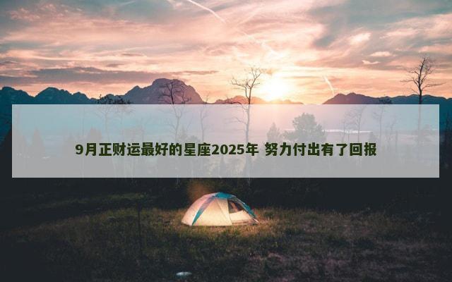 9月正财运最好的星座2025年 努力付出有了回报