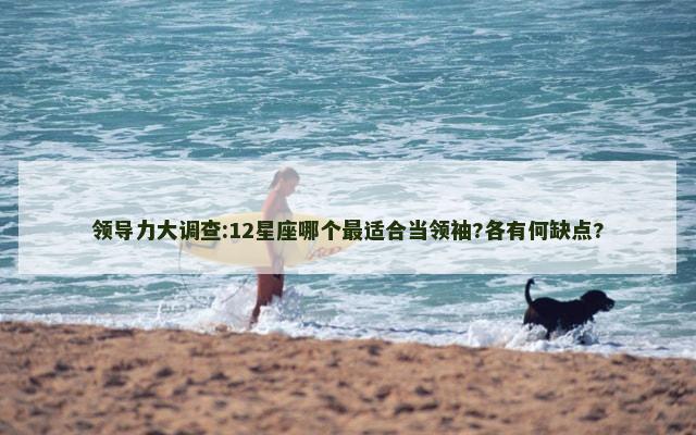 领导力大调查:12星座哪个最适合当领袖?各有何缺点?