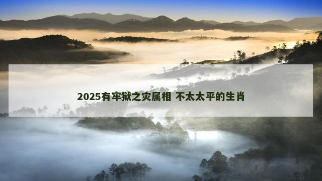 2025有牢狱之灾属相 不太太平的生肖