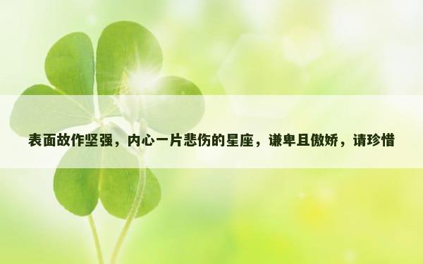 表面故作坚强，内心一片悲伤的星座，谦卑且傲娇，请珍惜