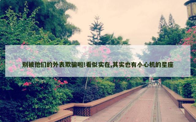 别被他们的外表欺骗啦!看似实在,其实也有小心机的星座