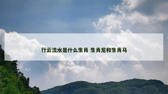 行云流水是什么生肖 生肖龙和生肖马