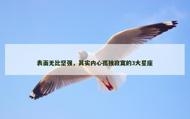 表面无比坚强，其实内心孤独寂寞的3大星座