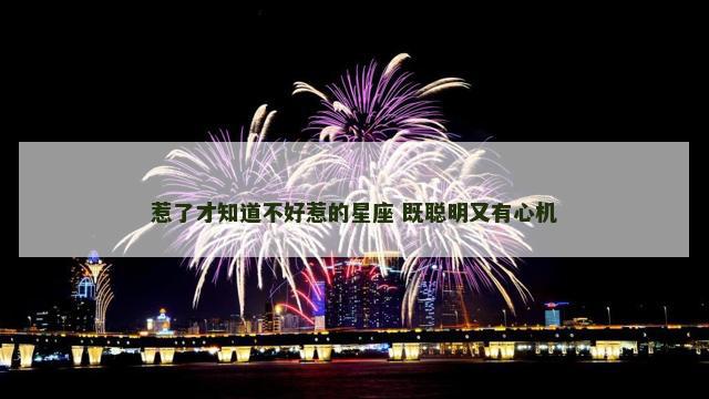 惹了才知道不好惹的星座 既聪明又有心机