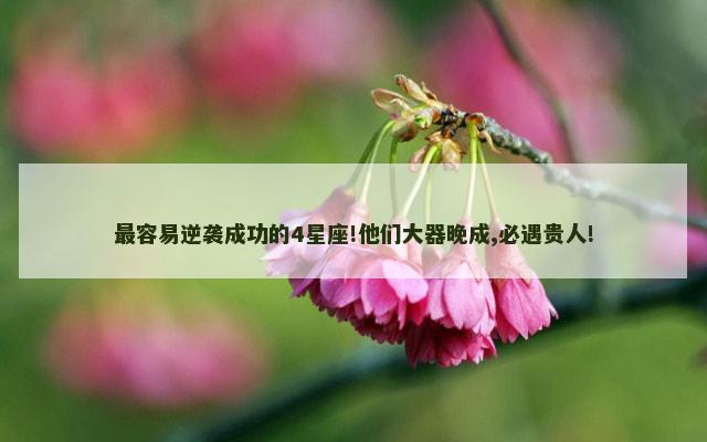 最容易逆袭成功的4星座!他们大器晚成,必遇贵人!