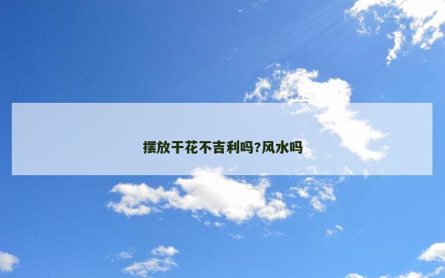 摆放干花不吉利吗?风水吗