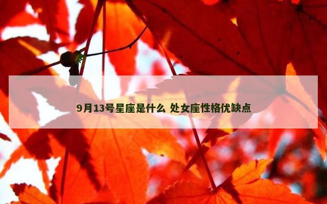 9月13号星座是什么 处女座性格优缺点
