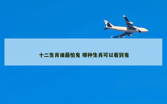 十二生肖谁最怕鬼 哪种生肖可以看到鬼