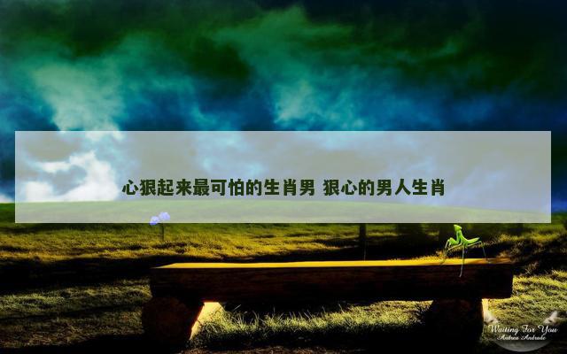 心狠起来最可怕的生肖男 狠心的男人生肖