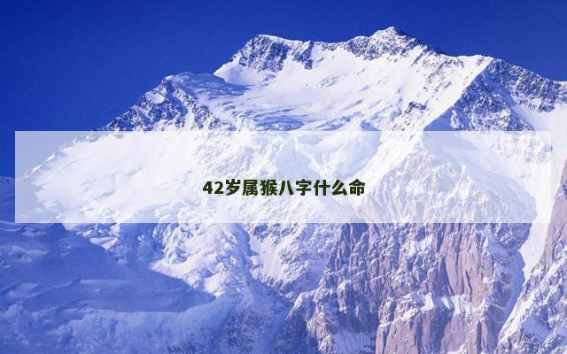 42岁属猴八字什么命