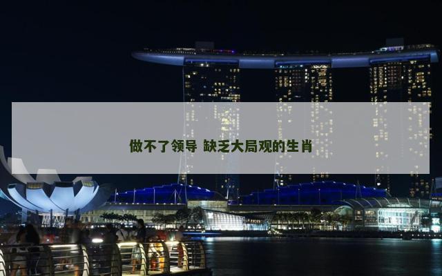 做不了领导 缺乏大局观的生肖