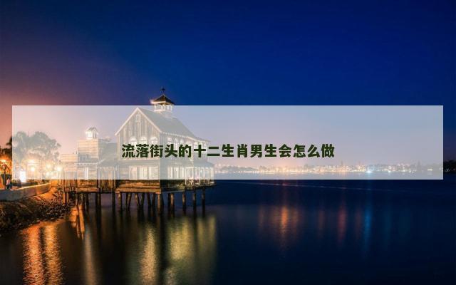 流落街头的十二生肖男生会怎么做