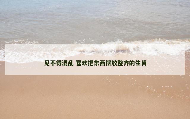 见不得混乱 喜欢把东西摆放整齐的生肖