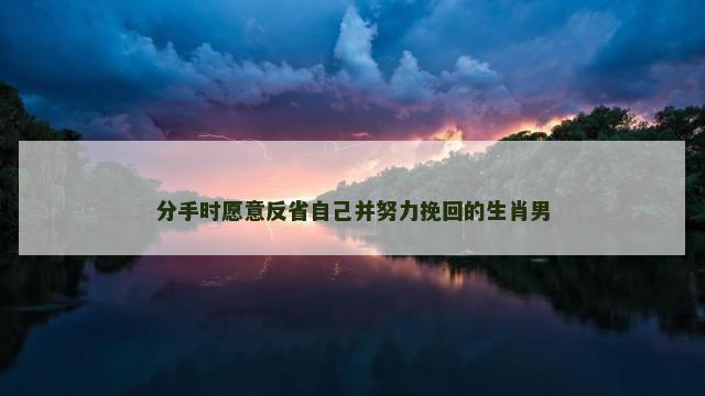 分手时愿意反省自己并努力挽回的生肖男