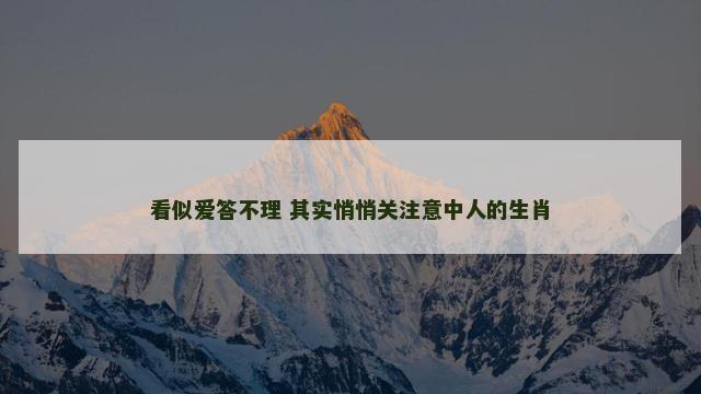 看似爱答不理 其实悄悄关注意中人的生肖