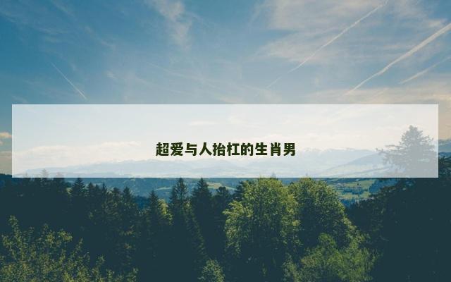 超爱与人抬杠的生肖男