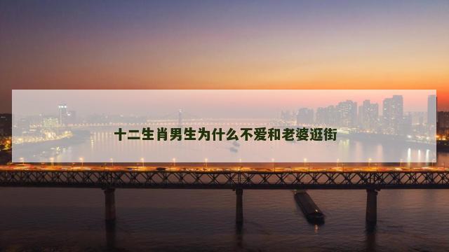 十二生肖男生为什么不爱和老婆逛街